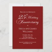 25th Silver Wedding Jubileum Elegant Script Kaart (Voorkant)