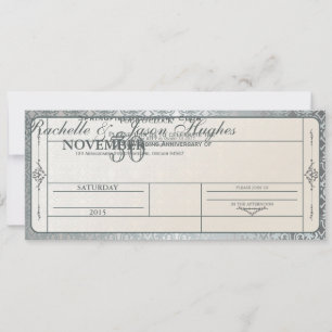 25th Silver Wedding Jubileum Invitation Ticket Kaart
