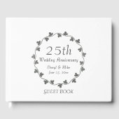 25th Silver Wedding Jubileum Ivy Krans Gastenboek (Voorkant)