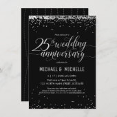 25th Silver Wedding Jubileum Party Invite Kaart (Voorkant / Achterkant)