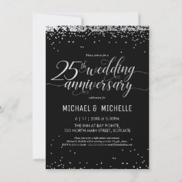 25th Silver Wedding Jubileum Party Invite Kaart