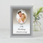 25th Silver Wedding Jubileum Party Kaart (Staand voorkant)