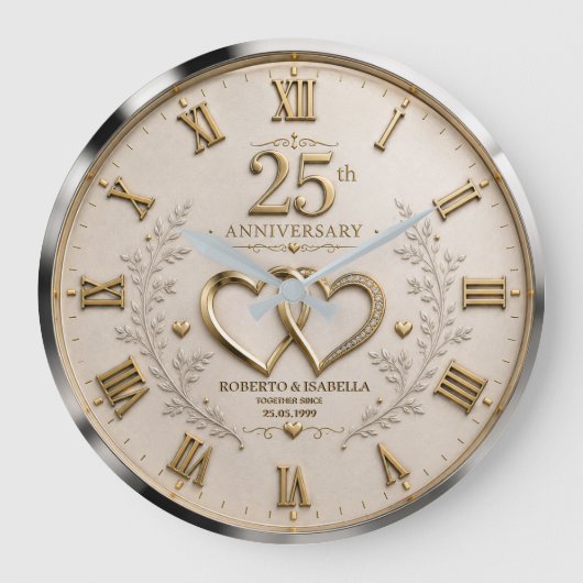 25th wedding anniversary 25 years anniversary grote klok (Voorkant)