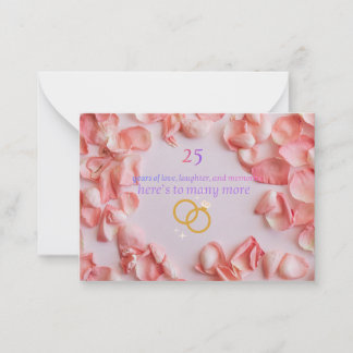 25th Wedding Anniversary Card for Couples – Silver Notitiekaartje