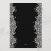 25th Wedding Anniversary Silver Faux Glitter  Kaart (Achterkant)