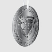 25th Wedding Anniversary Silvery Heart Ornament (voorkant)