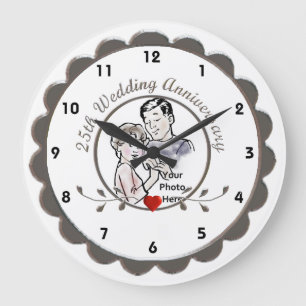 25th Wedding Anniversary Wall Clock Grote Klok