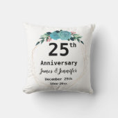 25th Wedding Jubileum - Aangepaste namen en Jaar Kussen (Voorkant)