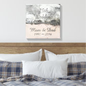 25th Wedding Jubileum Chic Silver Typografie Canvas Afdruk (Insitu (Slaapkamer))