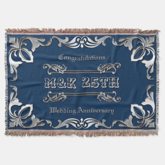 25th Wedding Jubileum Classic Book Hoesje Silver Deken (Voorkant)