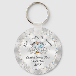25th Wedding Jubileum Favors Souvenirs, Custom Sleutelhanger