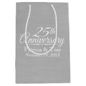 25th Wedding Jubileum Gepersonaliseerd Medium Cadeauzakje (Voorkant)