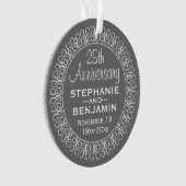 25th Wedding Jubileum Gepersonaliseerd Ornament (voorkant)