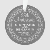 25th Wedding Jubileum Gepersonaliseerd Ornament (voorkant)