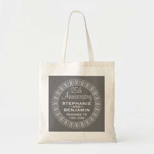 25th Wedding Jubileum Gepersonaliseerd Tote Bag (Voorkant)