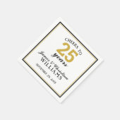 25th Wedding Jubileum Gold Cheers tot 25 jaar Servet (Hoek)