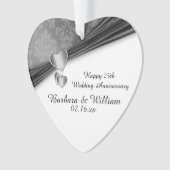 25th Wedding Jubileum Keepomwille Ornament (voorkant)