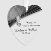 25th Wedding Jubileum Keepomwille Ornament (voorkant)