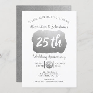 25th Wedding Jubileum Persoonlijk Faux Silver Kaart