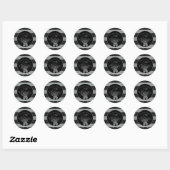 25th Wedding Jubileum Silver Black Stripe Ronde Sticker (Vel)