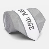 25th Wedding Jubileum Silver Muted Leaves C01 Stropdas (Opgerold)