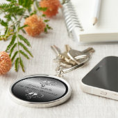 25th Wedding Jubileum Silver Sleutelhanger (Zijkant)