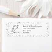 25th Wedding Jubileum Silver Stardust Confetti Etiket (Insitu)