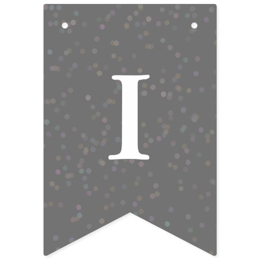 25th Wedding Jubileum Silver Stardust Confetti Vlaggetjes (Derde vlag)