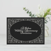 25th Wedding Jubileum Uitnodiging Kaart (Staand voorkant)