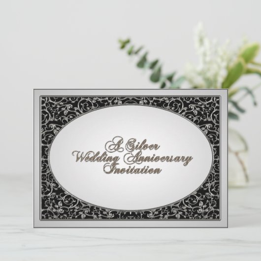 25th Wedding Jubileum Uitnodiging Kaart (Staand voorkant)