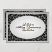 25th Wedding Jubileum Uitnodiging Kaart (Voorkant / Achterkant)