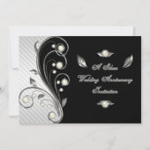 25th Wedding Jubileum Uitnodiging Kaart (Voorkant)