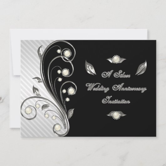 25th Wedding Jubileum Uitnodiging Kaart (Voorkant)