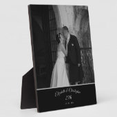 25th Wedding Photo Jubileum Black Silver Fotoplaat (Zijkant)