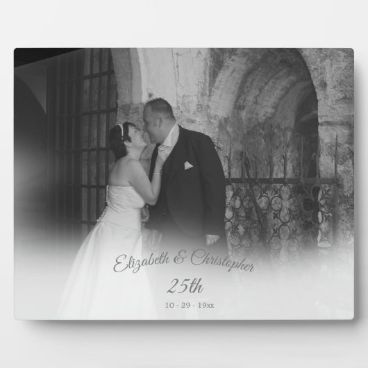 25th Wedding Photo Jubileum Silver Fotoplaat (Voorkant)