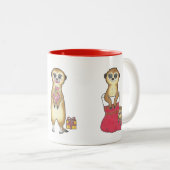 '25ver. Cute 4 Meerkats Christmas Holiday Mug Tweekleurige Koffiemok (Voorkant rechts)