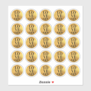 25x Gold Sanitizer Stickers Spread Love Not Germs