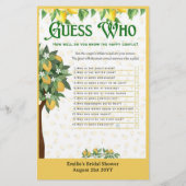 25x Lemon Vrijgezellenfeest Games BINGO en GUESS W Flyer (Achterkant)