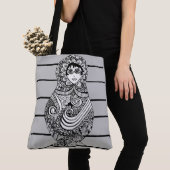 264 - Matrioska BW Canvas tas (Dichtbij)