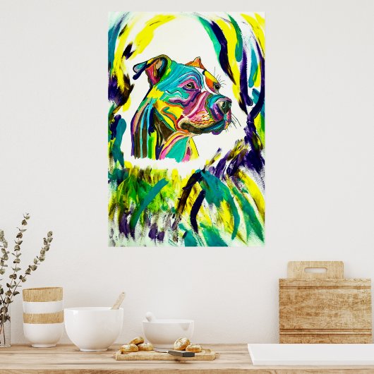 266 - Poster d'amour Pitbull (Cuisine)