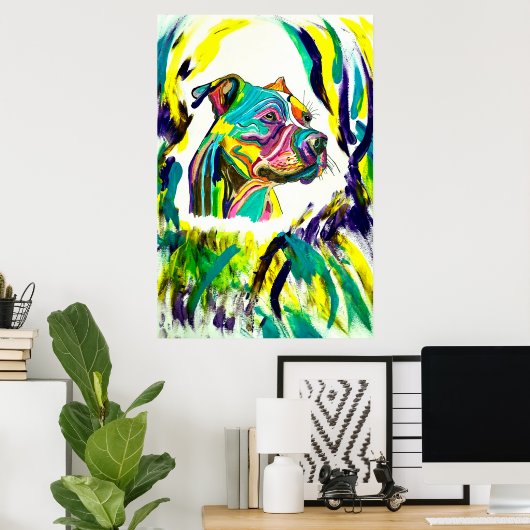 266 - Poster d'amour Pitbull (Bureau à domicile)