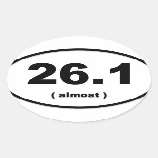26.1 "Bijna" Marathon grappige bumper sticker