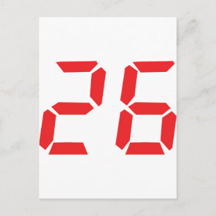 26 26 uur digitale alarmklok briefkaart