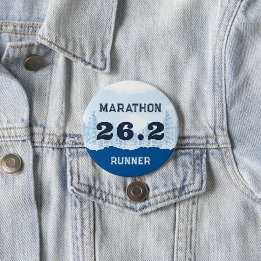 26.2 Marathon Runner cadeau Ronde Button 7,6 Cm (In situ)