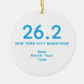 26.2 Marathon Runner Personalized Blue Keramisch Ornament (Voorkant)