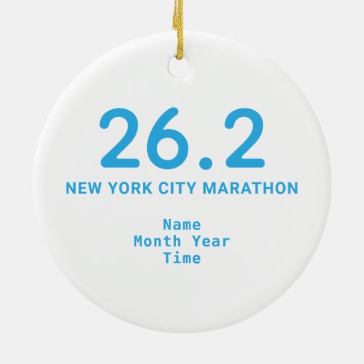 26.2 Marathon Runner Personalized Blue Keramisch Ornament (Achterkant)