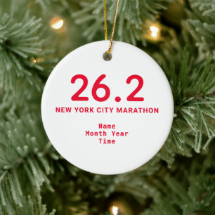 26.2 Marathon Runner Personalized Red Keramisch Ornament