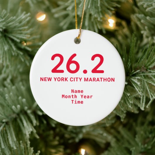 26.2 Marathon Runner Personalized Red Keramisch Ornament (Boom)