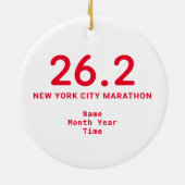 26.2 Marathon Runner Personalized Red Keramisch Ornament (Achterkant)