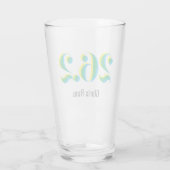 26.2 Marathon Running Bold Blauw Geel Tekst Glas (Achterkant)